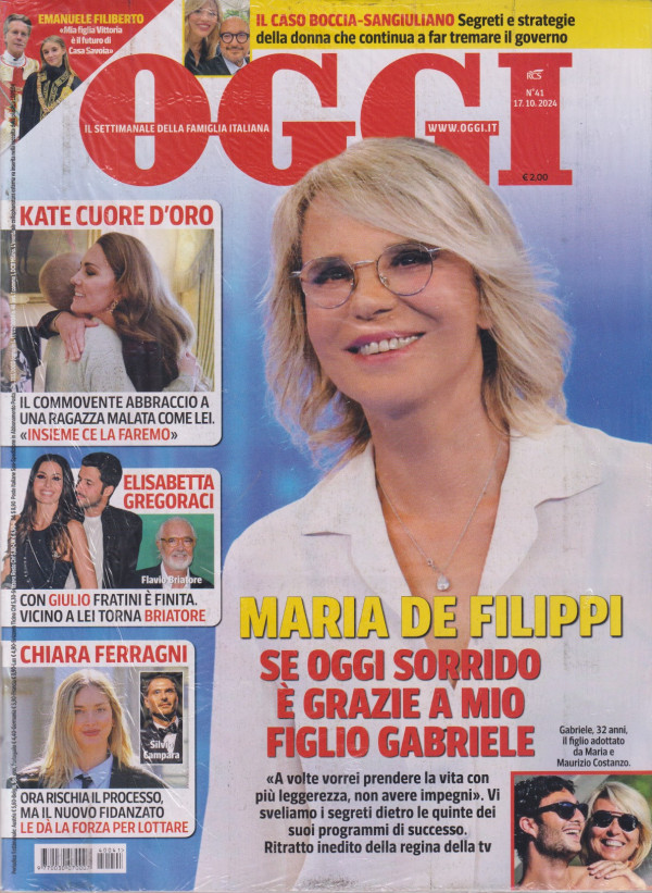 Oggi n. 41 17/10/2024 settimanale Italiano EDICOLA SHOP
