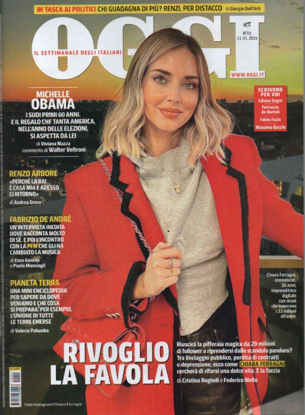 Oggi n. 1 11/1/2024 settimanale Italiano EDICOLA SHOP