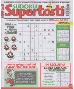 Sudoku Supertosti - Uscita n.16 - 19 Dicembre 2025 - Mensile