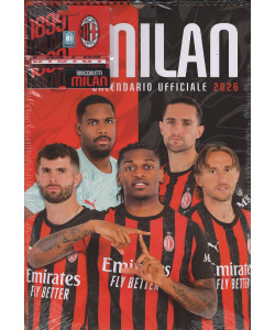 Calendario Ufficiale AC Milano 2026 (29x42 cm con spirale) + Braccialetti