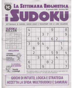 La Settimana Enigmistica - I Sudoku - Uscita n.391 - 15 Gennaio 2026 - Settimanale