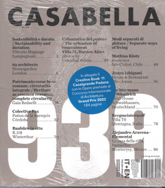 Casabella - mensile  n. 939 - Novembre 2022 - italian - english
