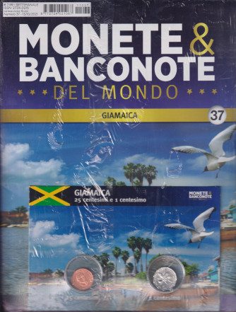 Monete & Banconote del mondo - n. 37 -Giamaica - 25 centesimi e 1 centesimo -    settimanale - 13/10/2021  -