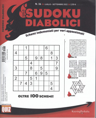Solo sudoku diabolici - n. 36-luglio - settembre   2022 - trimestrale