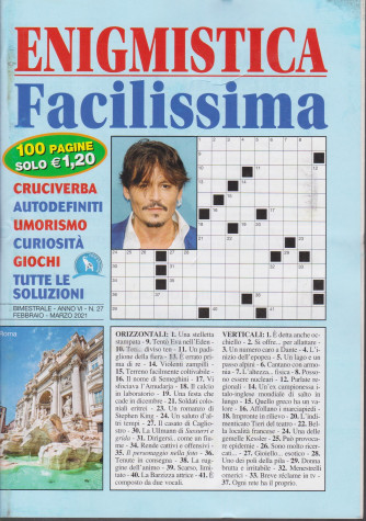 Enigmistica Facilissima - n. 27 - bimestrale -febbraio - marzo 2021 - 100 pagine