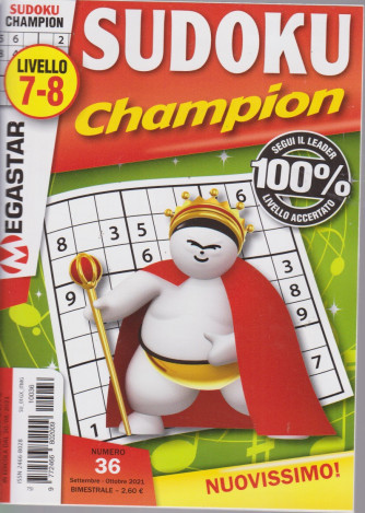 Sudoku Champion - livello 7-8 - n. 36 -settembre - ottobre   2021 - bimestrale