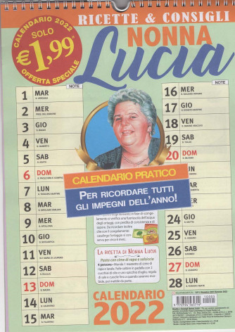 Calendario 2022 Nonna Lucia - cm. 24x33 c/spirale