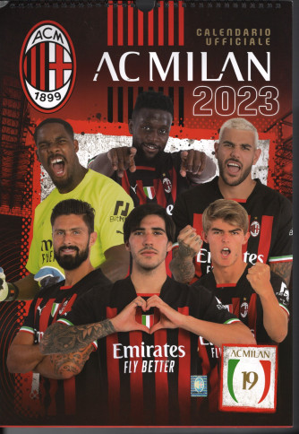 Calendario AC Milan 2023 - cm. 29 x 42 c/spirale
