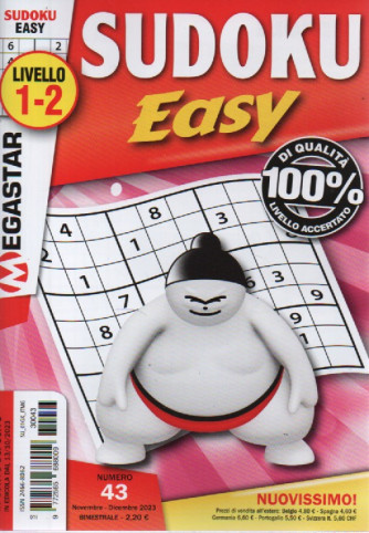 Sudoku Easy - n. 43- livello 1-2 - novembre - dicembre    2023 - bimestrale