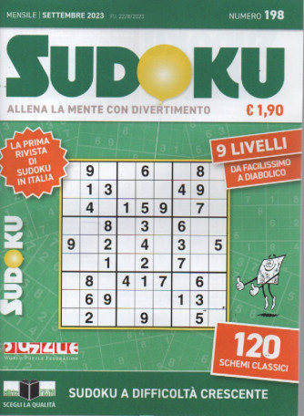 Sudoku - n. 198 - mensile - settembre     2023