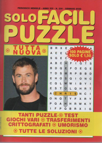 Solo facili puzzle - n. 230- gennaio 2023 - mensile - 100 pagine