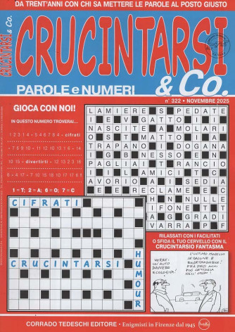 Crucintarsi & Co. - Uscita n.322 - 4 Novembre 2025 - Mensile
