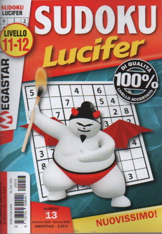 Sudoku Lucifer - n. 13 - livello 11-12 - dicembre 2022 - gennaio 2023   - bimestrale