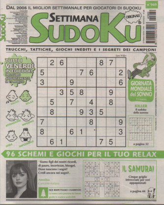 Settimana Sudoku - n.969-8 marzo   2024 - settimanale