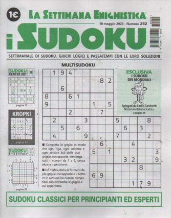 La settimana enigmistica - i sudoku - n.252 -18 maggio  2023 - settimanale