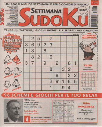 Settimana Sudoku - n.946-29 settembre       2023 - settimanale