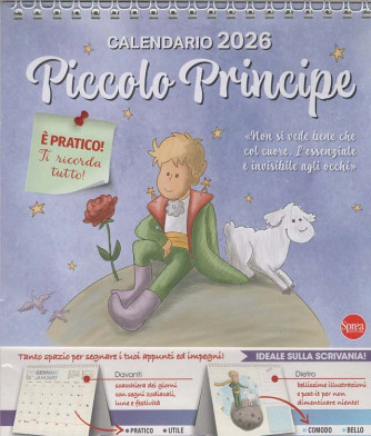 Calendario da Tavolo del Piccolo Principe 2026 (16x20 cm con spirale)