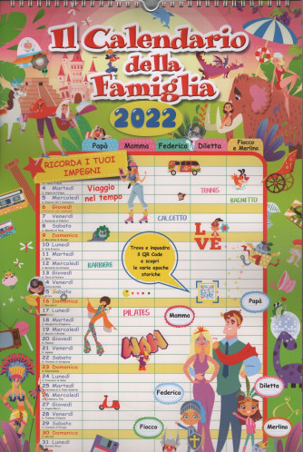 Il calendario della famiglia 2022 - cm. 29 x 45 con spirale