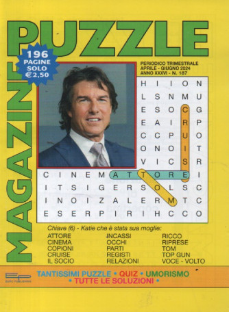 Puzzle magazine - n. 187 - trimestrale - aprile - giugno 2024 - 196 pagine