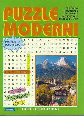 Puzzle Moderni - n. 92 - trimestrale - settembre - novembre  2022- 196 pagine