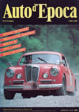 Auto d'epoca - n. 9 - settembre 1989 - mensile