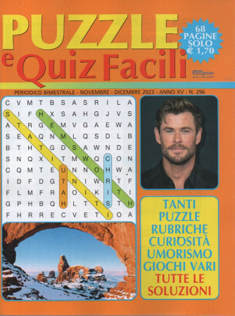 Puzzle e Quiz facili - n. 296 - bimestrale - novembre - dicembre   2023 - 68 pagine