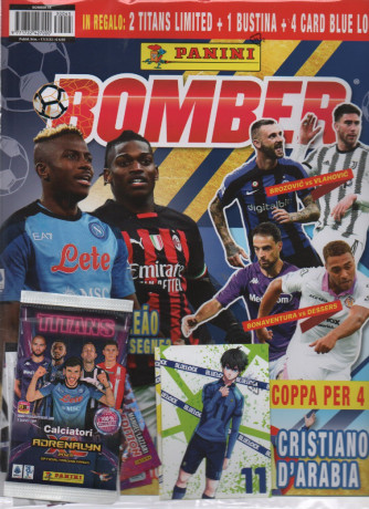 Bomber + Album calciatori - n. 45 - bimestrale -17/3/2023 + in regalo: 2 titans limited + 4 card blue lock