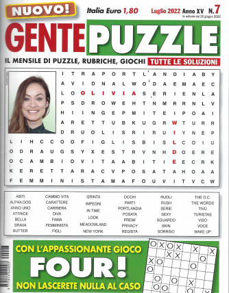 Gente puzzle - n. 7  -luglio  2022 - mensile - 100 pagine