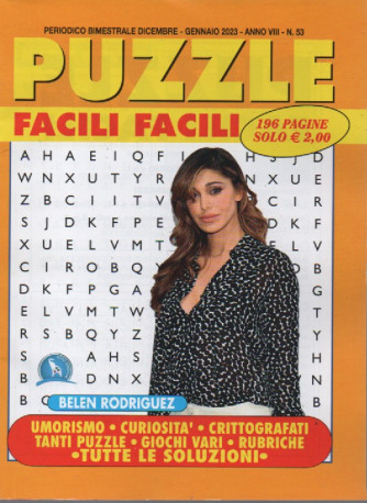 Puzzle Facili Facili - n. 53 - bimestrale -dicembre - gennaio    2023 - 196 pagine
