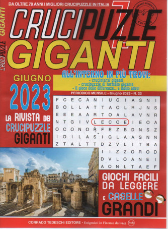 Crucipuzzle giganti - n. 22 - giugno  2023 - mensile