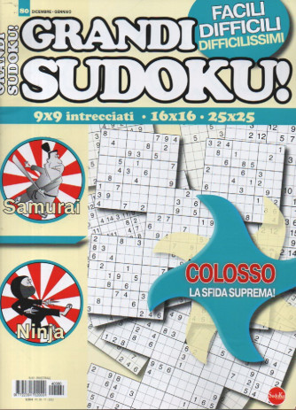 Grandi sudoku - n. 80 -dicembre - gennaio 2024 - bimestrale
