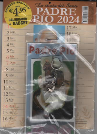 Calendario La storia dei Santi 2024 "Padre Pio" cm. 24x33 + Gadget