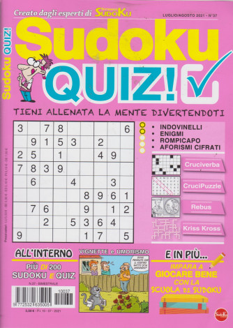 Sudoku quiz! - n. 37 - luglio - agosto 2021 - 10/7/2021