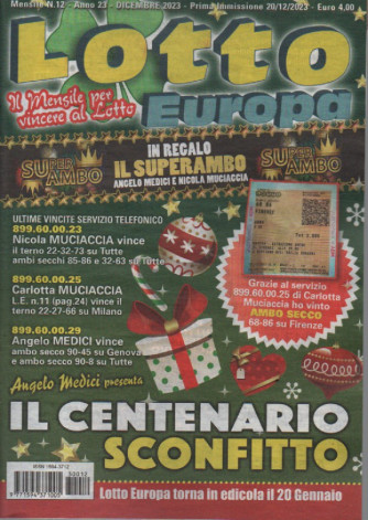 Lotto Europa - n. 12 - dicembre   2023 - mensile