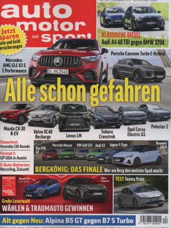 Auto motor und sport - n. 24 - 2 november  2023 - in lingua tedesca