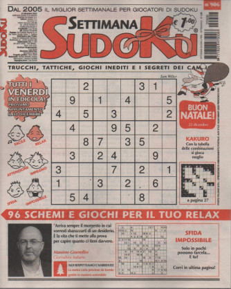 Settimana Sudoku - n.906 -23 dicembre  2022 - settimanale