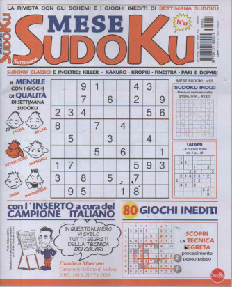 Mese sudoku - n. 53 - mensile - 14/7/2023