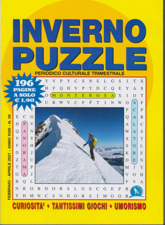 Inverno  puzzle - n. 59 - febbraio - aprile 2021  -Trimestrale -  196 pagine -