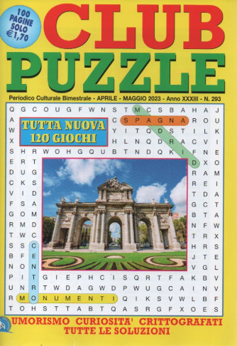Club puzzle - n. 293 - bimestrale - aprile - maggio  2023 - 100 pagine