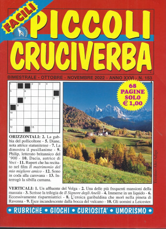 Facili Piccoli Cruciverba - n.153 - bimestrale - settembre 2022 - 68 pagine
