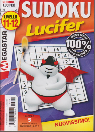 Sudoku Lucifer - n. 5 -livello 11-12 -settembre - ottobre  2021 - bimestrale