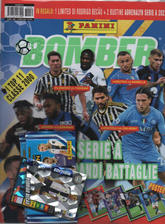 Bomber  -Serie A.  Grandi battaglie-  n. 50 - bimestrale -10 novembre   2023 + in regalo 1 limited di Rodrigo Becao + 2 bustine Adrenalyn serie A 2023/24
