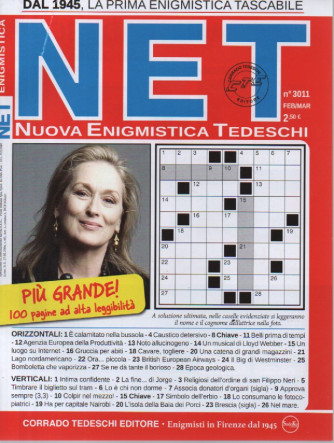 N.E.T. Nuova Enigmistica Tedeschi - n. 3011 -febbraio - marzo  2024      - bimestrale