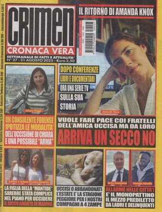 Crimen Cronaca Vera - Uscita n.27 - 21 Agosto 2025 - Settimanale