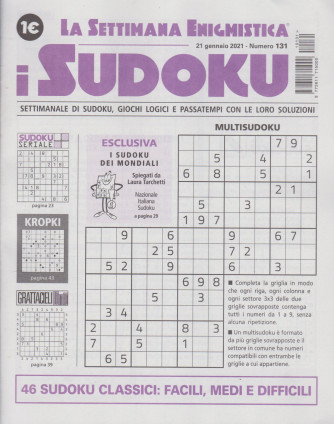 La settimana enigmistica - i sudoku - n. 131 - 21 gennaio 2021 - settimanale