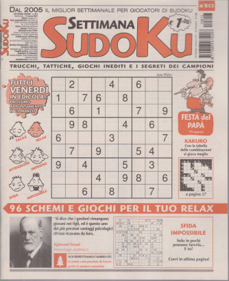 Settimana Sudoku - n. 813- settimanale -12  marzo  2021