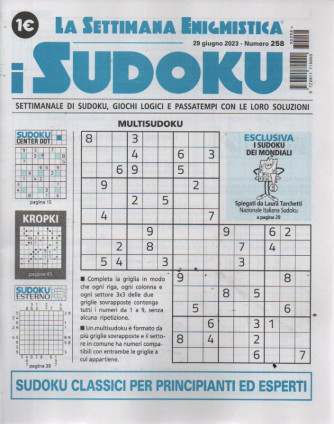 La settimana enigmistica - i sudoku - n.258-29 giugno   2023 - settimanale