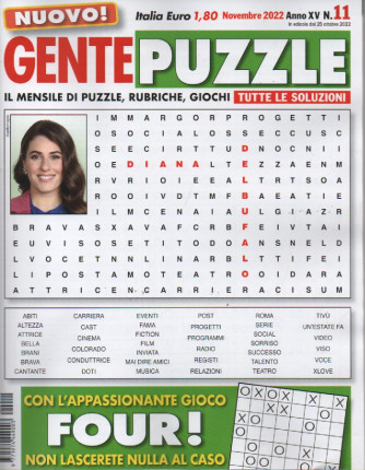 Gente puzzle - n. 11  -novembre  2022 - mensile - 100 pagine