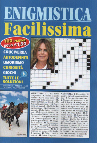Enigmistica facilissima - n. 38 - bimestrale - dicembre - gennaio 2023 - 100 pagine