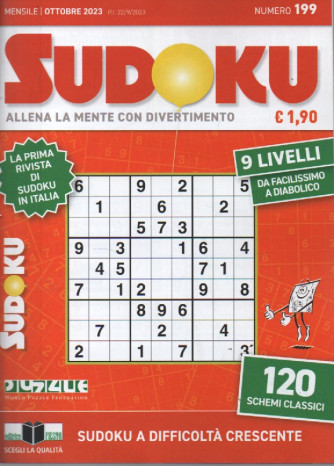 Sudoku - n. 199 - mensile - ottobre    2023